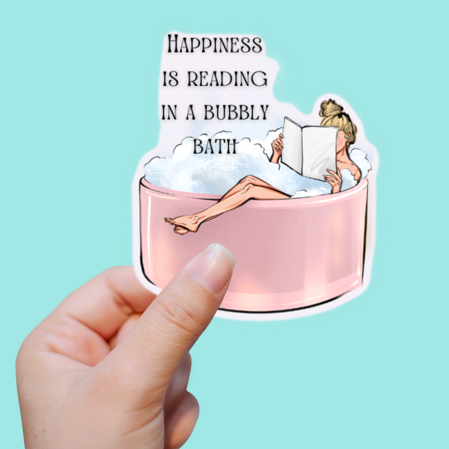 Happiness Is Reading In A Bubbly Bath Sticker