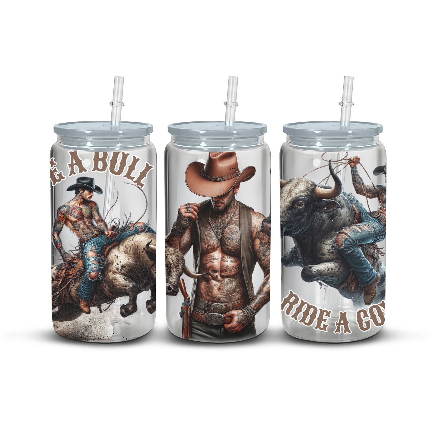 Ride a Cowboy - 16 Oz Glass Tumbler