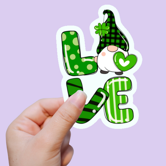 Green Gnome Love Magnetic Bookmark