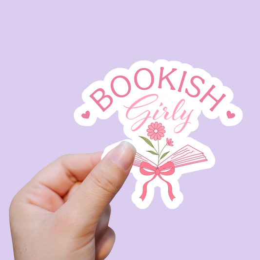 Bookish Girly with Flower Sticker