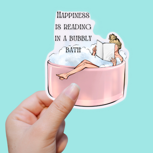 Happiness Is Reading In A Bubbly Bath Sticker