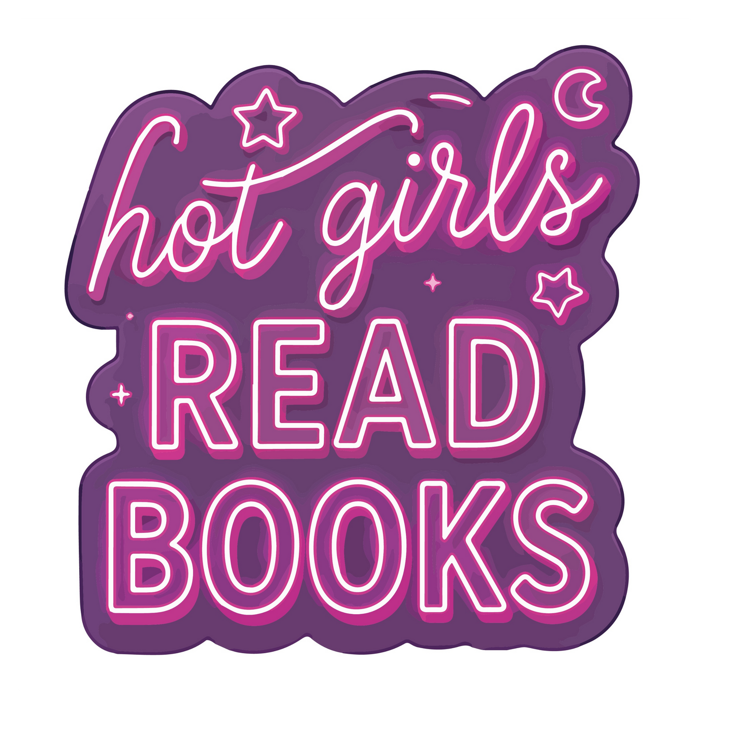 Hot Girls Read Books Sticker