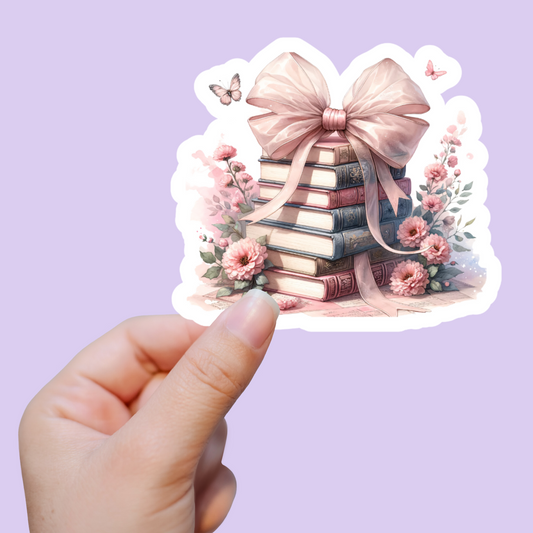 Books with Bow Sticker